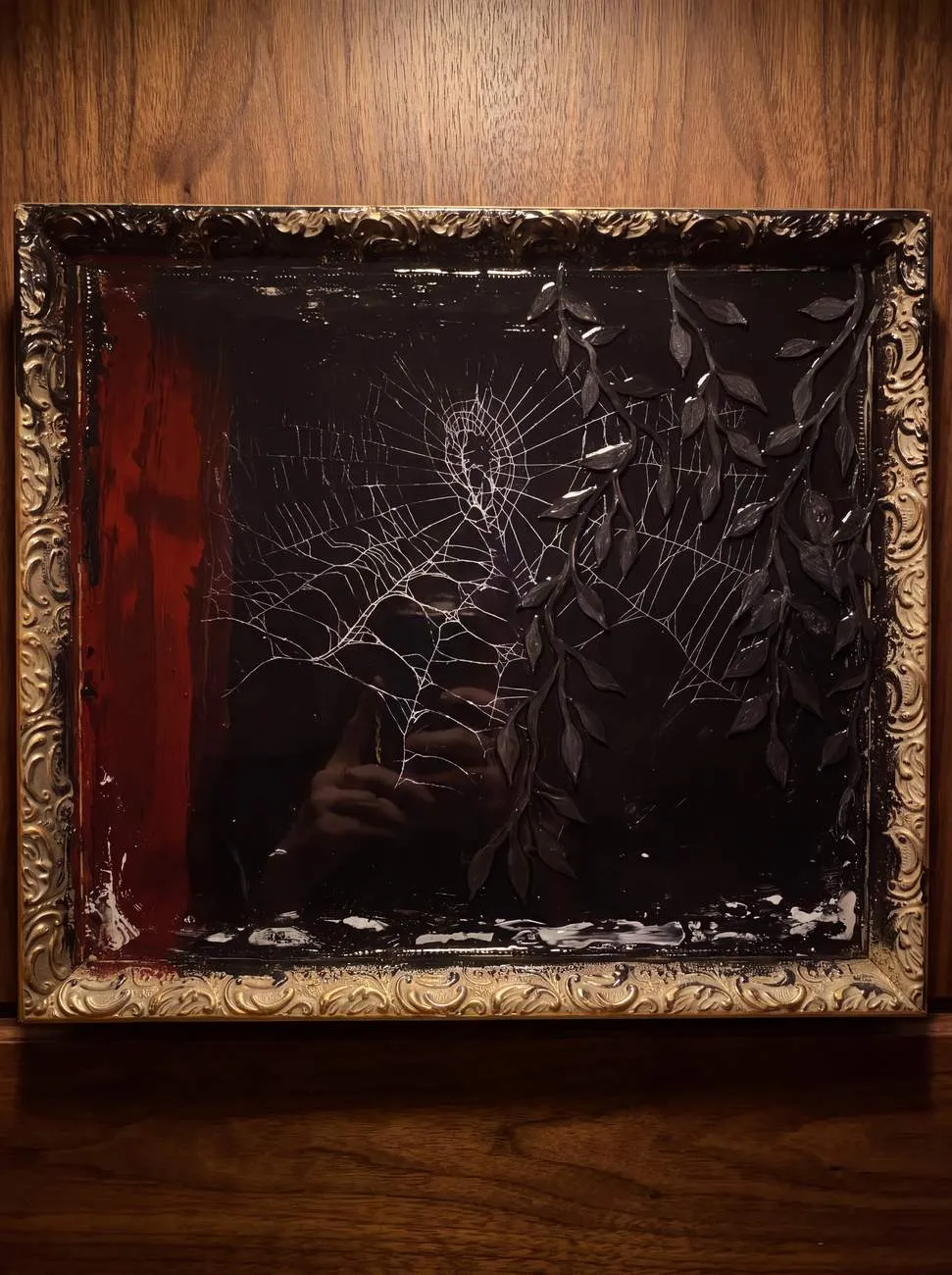 Untitled — acrylic, resin, 16 × 14 in, by Natasha Ros.
